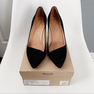 NIB Madewell Mira Black Suede Pointy Heels